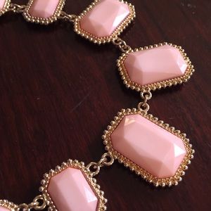 Statement Necklace. Light pink and gold.